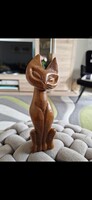 Fa cica szobor, magassága 16,5cm, szélessége 4cm, vastagsága 3cm