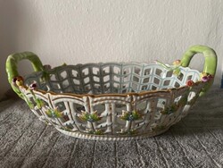 Herendi Viktória (VBO) áttört ovális füles kosár – 28 cm