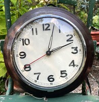 Régi nagy várótermi vasúti állomás iskolai fali elektromos óra retro 30 cm