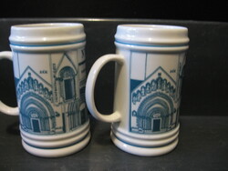 Retro Hollóházi Porcelain Mug from West Transdanubia, Fertőd, Nagycenk, Sopron, Ják