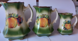 Vintage Mayfayre Staffordshire Pottery angol kerámia kancsó pár / gyümölcsmintás kiöntők