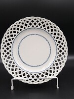 Antik Bécsi porcelán áttört szélű dísztányér 1798 – Sorgenthal-korszak, pajzsjelzés, HIBÁTLAN,