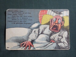 Képeslap,Wilhelm Busch Max grafikai képes történet,humor,vicc,Fritz bácsi, 1905-