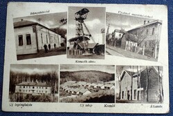 Komló - Kossuth akna, Ujaknai munkáslakások,Állomás ,Uj legénylakás, Bányahivatal / mozaik képeslap