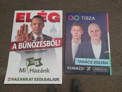 2 db választási plakát 2026 választás Mi Hazánk és Tisza választási plakát egyben
