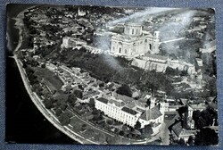 Esztergom / Látkép, légifelvétel Duna-parttal -  retro képeslap