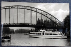 Győr / Duna-híd , vízibusz  - retro képeslap
