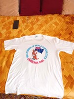 1985 ATLÉTIKAT VILÁG BAJNOKSÁG  FEHÉR POLÓ, NEM HASZNÁLT , MÉRETE:18-AS VAN ÍRVA VÁLLA:43 CM