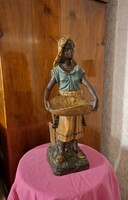 Antique Bernard Bloch African Woman Terracotta Statue! 33cm!