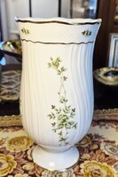 Hollóhazi Erika mintás talpas porcelán váza 21,5 cm