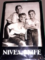 1925.REPRO NIVEA Rare Embossed Metal Plate Wall Art Sign 29x20 cm PERFECTION