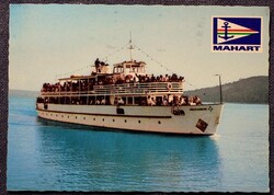 Balaton / Beloiannisz  sétahajó  , MAHART  reklám -  retro képeslap
