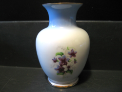 Retro hollóházi porcelán váza ibolya mintával