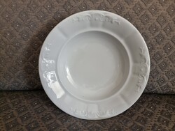 Zsolnay mély paraszt tányér (szürkés mázzal)