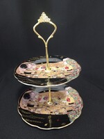 Queen Isabell Limitált emeletes porcelán kínáló Gustav Klimt a csók