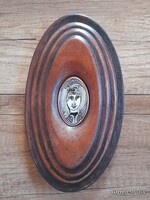 Hollóházi Szász Endre porcelán kép bőr keretben
