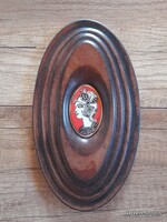 Hollóházi Szász Endre porcelán kép bőr keretben