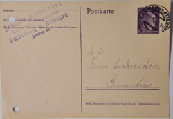 Levelező lap Hitler fejes bélyeggel 1942.
