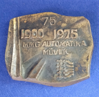 ​MMG Automatika Művek 75 Éves Jubileumi Bronz Plakett (1900–1975)