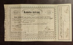 Eredeti 1848-as Kamatos Utalvány (100 forint ezüst pénzben) – Ép szelvénnyel!