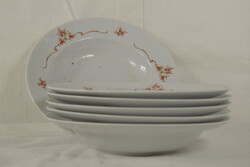 Retro Alföldi porcelán mélytányér készlet – Csipkebogyó mintás (6 db)-A128