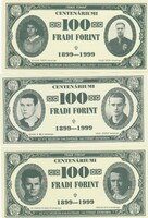 Fradi 100 Forint 3 db egyben   Fantázia Pénz    A képen látható Szép Új állapotban