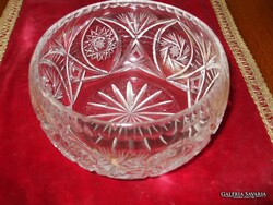 OLD PRICE! BEAUTIFUL ANCIENT CRYSTAL OFFERING BOWL UNUSED! BASE DIAMETER 11 CM, EDGE DIAMETER 14 CM,