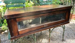 Régi antik üveges ügyvédi könyvszekrény polc „barrister bookcase” egy önálló elem