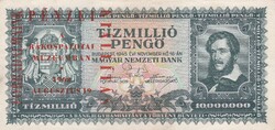 10.000.000   Pengő  Felülbélyegzéssel  1945  A képen látható  szép állapotban