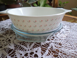 Pyrex tejüveg jénai tál/fedőjével
