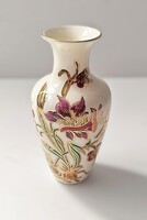 Zsolnay 871/40/008 kézzel festett orchideás porcelánváza – 2001, szignált, hibátlan