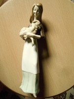 Hölgy ölében bárány-- porcelán   figura. 18 cm