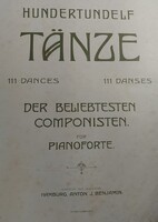 Német táncok - kotta gyűjtemény /111 tánc/ 1890-1910 között. 34x26x2 cm