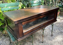 Régi antik üveges ügyvédi könyvszekrény polc „barrister bookcase” egy önálló elem