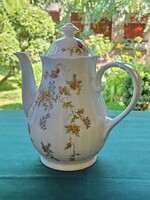 Vintage bajor porcelán TEÁSKANNA madaras-virágos díszítéssel