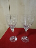 Ajka kristály, csiszolt üvegpohár, talpas, magassága 22 cm. Két darab. Jókai