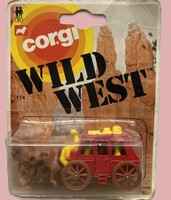 1981.CORGI -western postakocsi -MATCHBOX méretű bontatlan dobozával fém kisautó