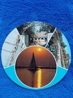 BALATONLELLE - MOZAIK - KÖR ALAKÚ képeslap,1979., Balaton, postatiszta, kis törés a lapon