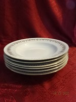 Csehszlovák minőségi porcelán mélytányér, arany díszítéssel.  5 db együtt eladó Vanneki!