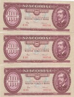 100 Forint 3 db Sorszámkövető 1984    A képen látható Szép  Új  állapotban