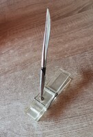 Retro plexi levéltartó óriás csipesz és fém asztali toll szett (70-es / 80-as évek)