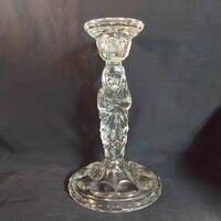 Antik/Retro figurális üveg gyertyatartó – Nőalak / Madonna (20 cm)