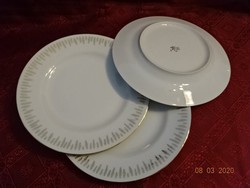 Csehszlovák minőségi porcelán lapostányér, arany díszítéssel.  3 db együtt eladó Vanneki!