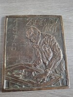 Dunai Vasöntöde, szignós tömör bronz dombormű, cca 1 kg, 16x13 cm