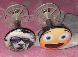 2db fém mosdókagyló lefolyó dugó láma smile ÚJ