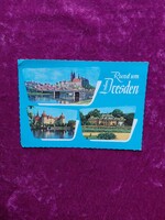 Rund um Dresden retro képeslap – Moritzburg, Meißen, Pillnitz – 1963-as drezdai bélyegzéssel