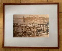 A Duna  parti gyümölcspiac, 1880 körül (ismeretlen fotós) - reprodukció keretben