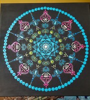 Új! Lélekvirág mandala 40x40cm feszített vászon kép