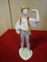 Drasche porcelán figura, Ludas Matyi, kézzel festett, magassága 18,5 cm. Jókai