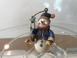 KARÁCSONYFADÍSZ - HÓEMBERKE - ÉDES ARC - KERÁMIA - FÉM - 6 x 3,5 cm - HIBÁTLAN